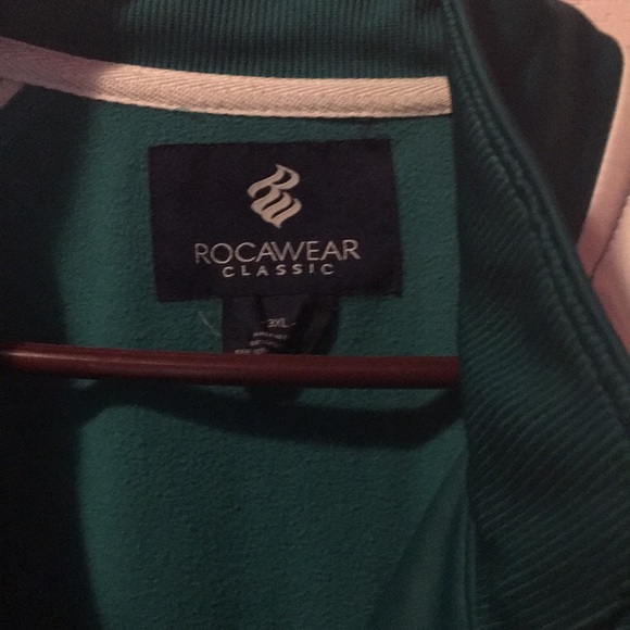 Men’s roca wear polyester turquoise jacket - Picture 2 of 3